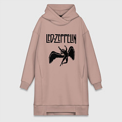 Женское худи-платье Led Zeppelin, цвет: пыльно-розовый