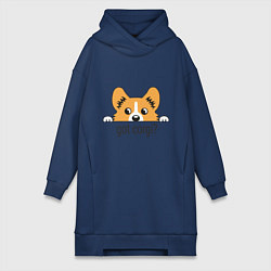 Женское худи-платье Got Corgi, цвет: тёмно-синий