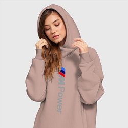 Женское худи-платье BMW M Power, цвет: пыльно-розовый — фото 2