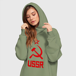 Женское худи-платье СССР - великая держава, цвет: авокадо — фото 2