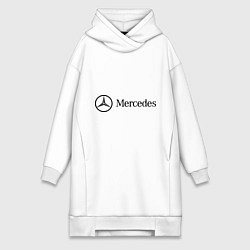 Женское худи-платье Mercedes Logo, цвет: белый