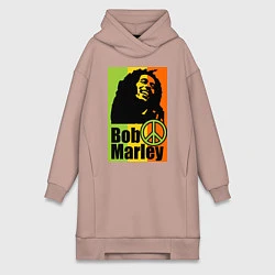 Женское худи-платье Bob Marley: Jamaica, цвет: пыльно-розовый