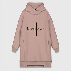 Женское худи-платье Lineage logo, цвет: пыльно-розовый