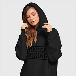 Женское худи-платье Russia boxing, цвет: черный — фото 2