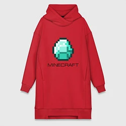 Женское худи-платье Minecraft Diamond, цвет: красный