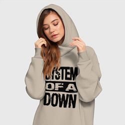 Женское худи-платье System Of A Down, цвет: миндальный — фото 2