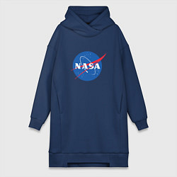 Женское худи-платье NASA: Logo, цвет: тёмно-синий