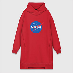 Женское худи-платье NASA: Logo, цвет: красный