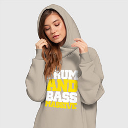 Женское худи-платье DRUM AND BASS MASSIVE, цвет: миндальный — фото 2
