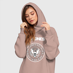 Женское худи-платье Ramones, цвет: пыльно-розовый — фото 2