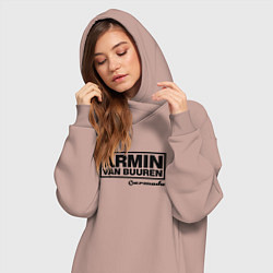 Женское худи-платье Armin van Buuren, цвет: пыльно-розовый — фото 2