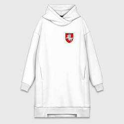 Женское худи-платье Погоня: герб, цвет: белый