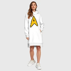 Женское худи-платье Star Trek: 8 bit, цвет: белый — фото 2