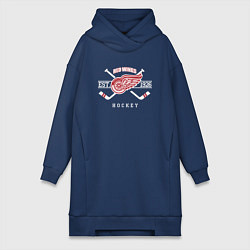 Женское худи-платье Detroit Red Wings: Est.1926, цвет: тёмно-синий