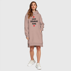 Женское худи-платье Самая любимая мама, цвет: пыльно-розовый — фото 2