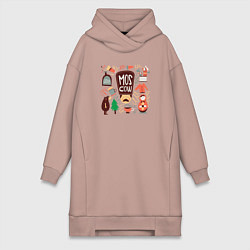 Женское худи-платье Moscow Pack, цвет: пыльно-розовый