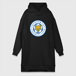 Женское худи-платье Leicester City FC, цвет: черный