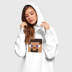 Женское худи-платье Minecraft: Man Face, цвет: белый — фото 2