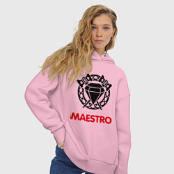 Толстовка оверсайз женская Dwarf Fighter - Maestro цвета светло-розовый — фото 2