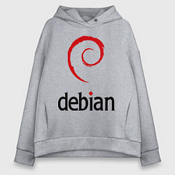 Толстовка оверсайз женская Debian, цвет: меланж