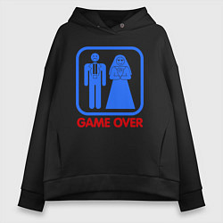 Толстовка оверсайз женская Game over, цвет: черный