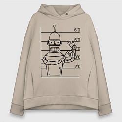 Толстовка оверсайз женская Bender Wanted, цвет: миндальный