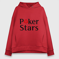 Толстовка оверсайз женская Poker Stars, цвет: красный