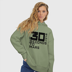 Толстовка оверсайз женская 30 Seconds To Mars цвета авокадо — фото 2