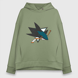 Толстовка оверсайз женская San Jose Sharks, цвет: авокадо