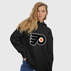 Толстовка оверсайз женская Philadelphia Flyers цвета черный — фото 2