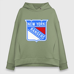 Толстовка оверсайз женская New York Rangers, цвет: авокадо