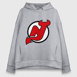 Толстовка оверсайз женская New Jersey Devils, цвет: меланж