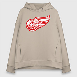 Толстовка оверсайз женская Detroit Red Wings, цвет: миндальный