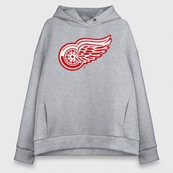 Толстовка оверсайз женская Detroit Red Wings, цвет: меланж