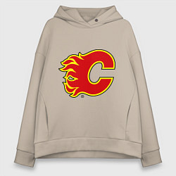 Толстовка оверсайз женская Calgary Flames, цвет: миндальный