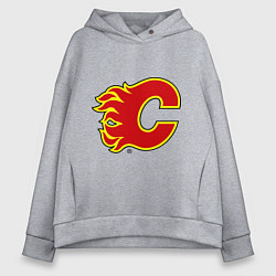 Толстовка оверсайз женская Calgary Flames, цвет: меланж