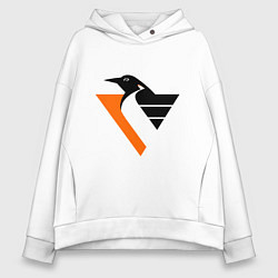 Толстовка оверсайз женская Pittsburgh Penguins, цвет: белый