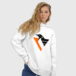 Толстовка оверсайз женская Pittsburgh Penguins, цвет: белый — фото 2