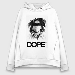 Толстовка оверсайз женская Bob Marley Dope, цвет: белый