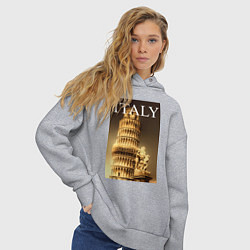 Толстовка оверсайз женская Leaning tower of Pisa, цвет: меланж — фото 2