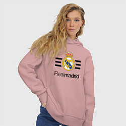 Толстовка оверсайз женская Real Madrid Lines, цвет: пыльно-розовый — фото 2