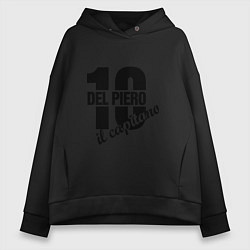 Толстовка оверсайз женская Del Piero 10: il capitano, цвет: черный