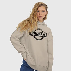 Толстовка оверсайз женская Nissan club, цвет: миндальный — фото 2