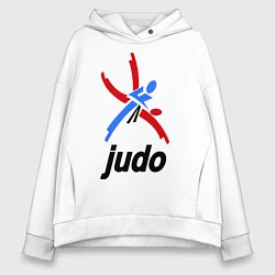 Толстовка оверсайз женская Judo Emblem, цвет: белый