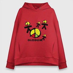 Толстовка оверсайз женская Olodum, цвет: красный