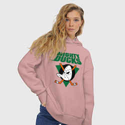 Толстовка оверсайз женская Anaheim Mighty Ducks, цвет: пыльно-розовый — фото 2