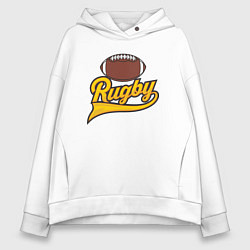 Женское худи оверсайз I love RUGBY