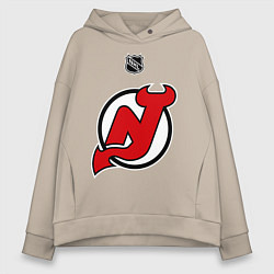 Толстовка оверсайз женская New Jersey Devils: Kovalchuk 17, цвет: миндальный