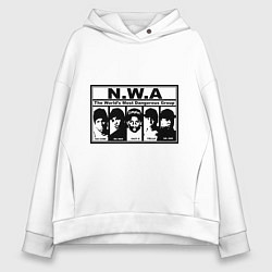 Толстовка оверсайз женская NWA, цвет: белый