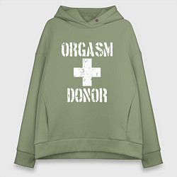 Толстовка оверсайз женская Orgasm + donor, цвет: авокадо